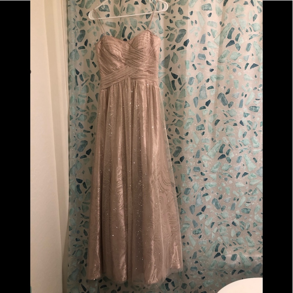 Blush/Nude & Gold Prom Dress